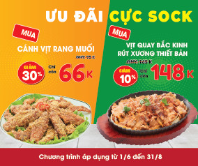 Ưu Đãi Đặc Biệt Tháng 6 Từ Vịt 29 – Giảm Giá Lên Tới 30%!